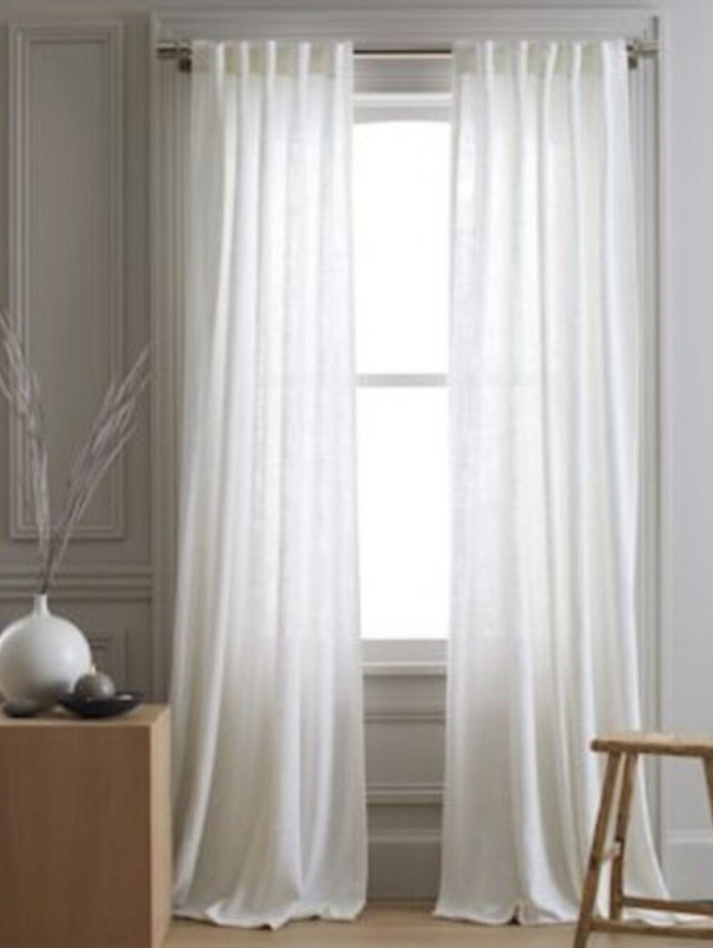 Quince Sheer Linen Curtains in White/Cream
